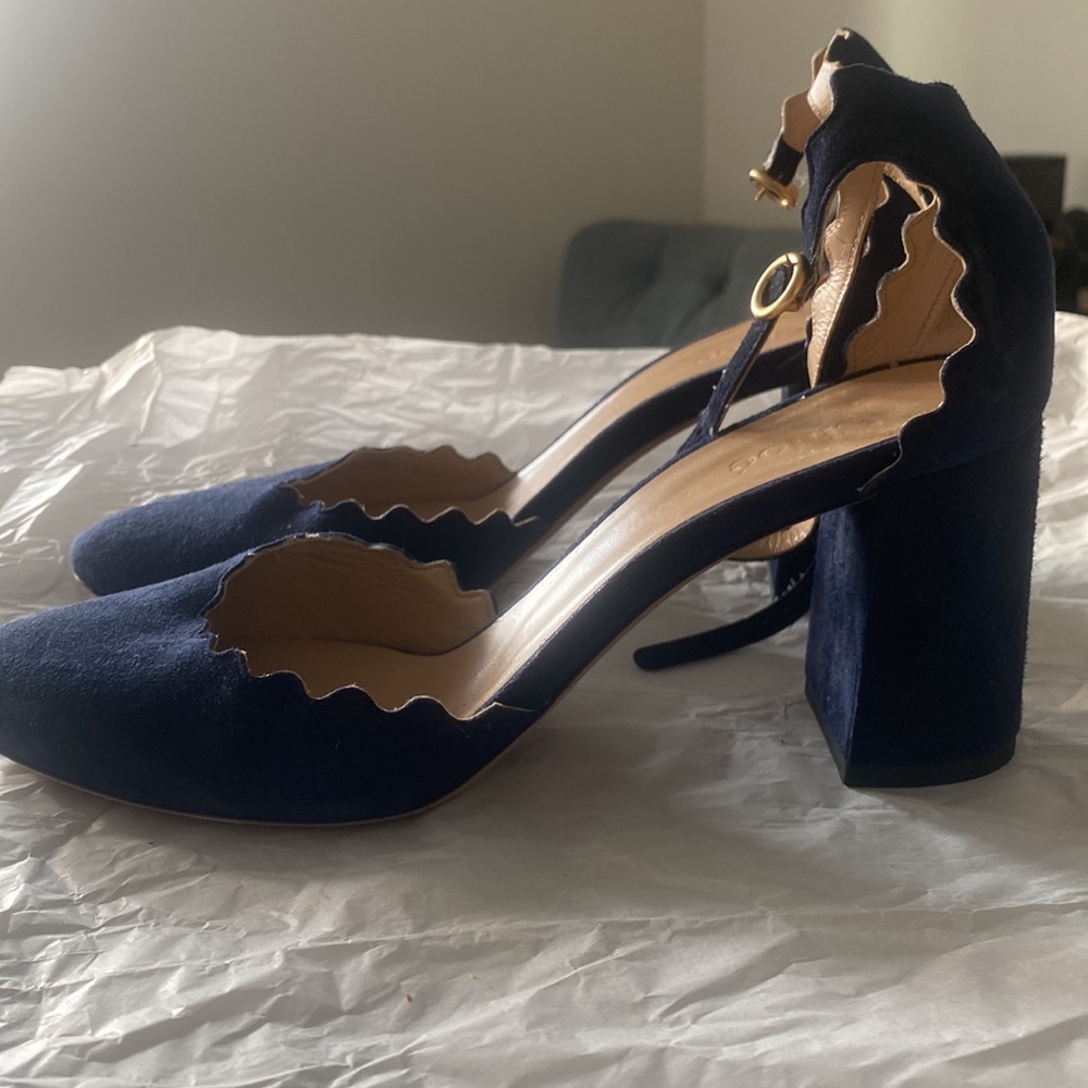 Chloe Navy Chunky Heel